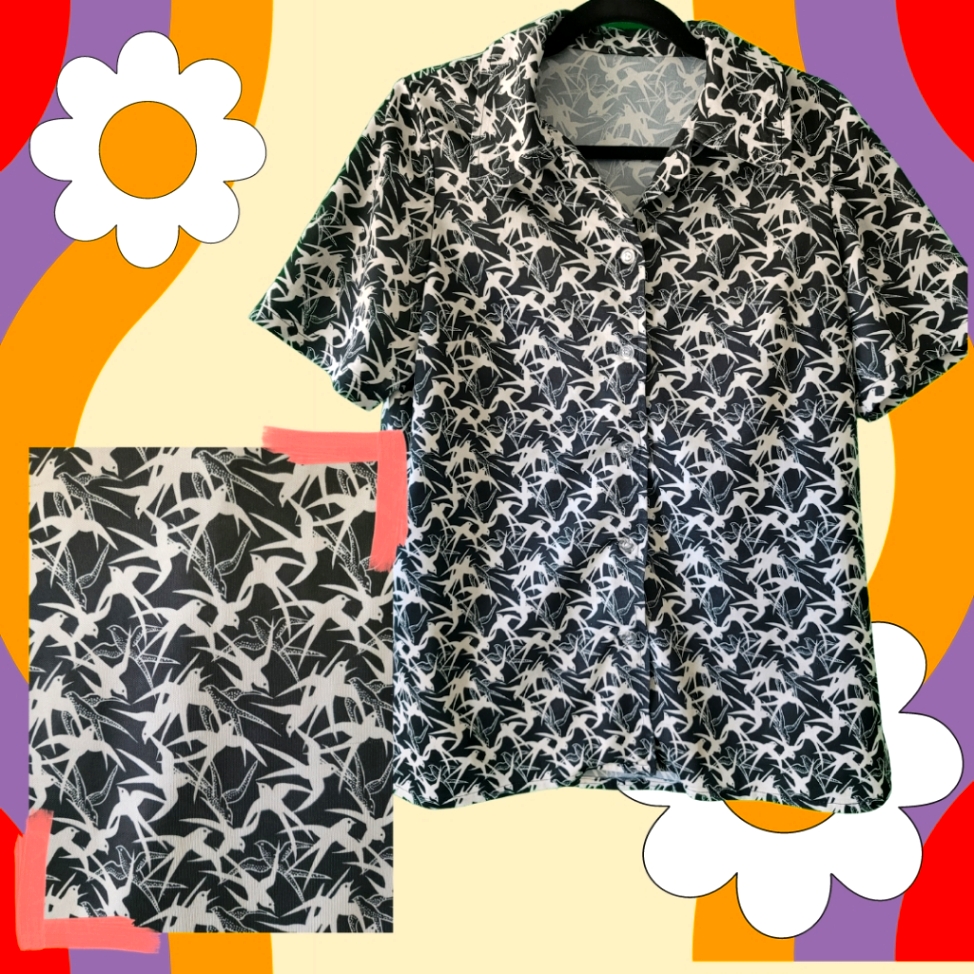 Disco Bird Button Down
